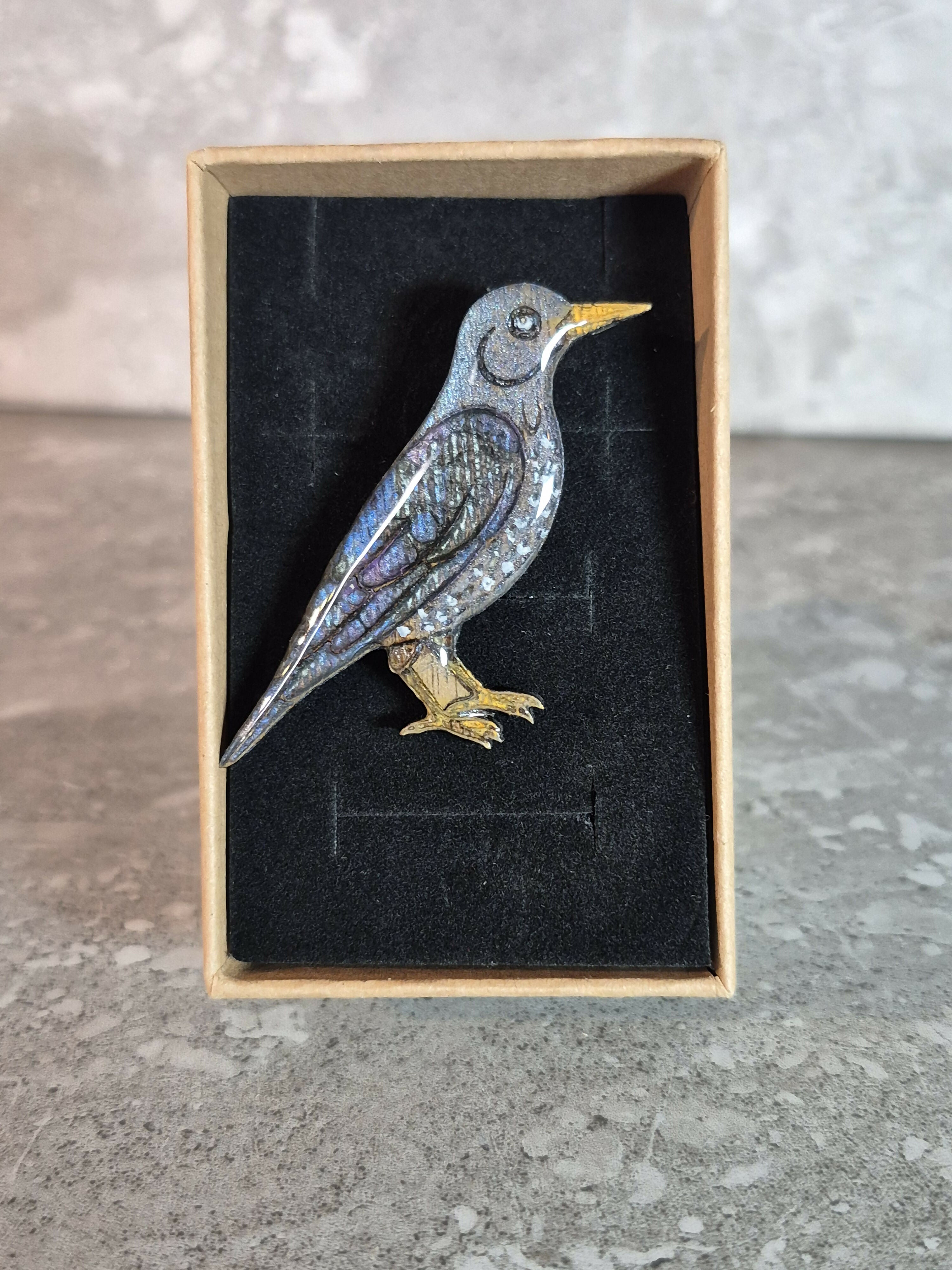 Unique Handcrafted Starling Pin