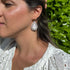 Floral Teardrop Earrings with Rhinestone Detail in Opal