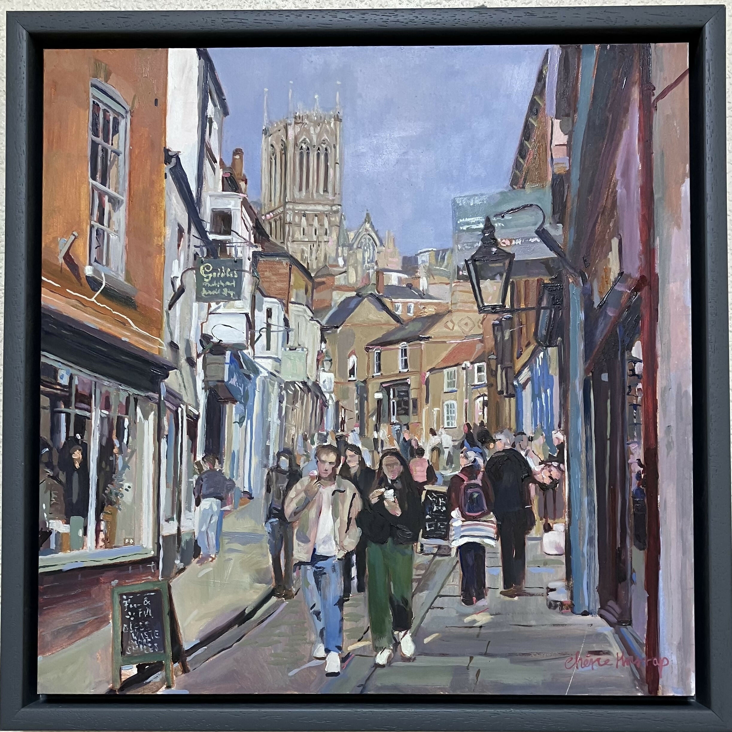 Steep Hill, Lincoln. Original Oil Painting