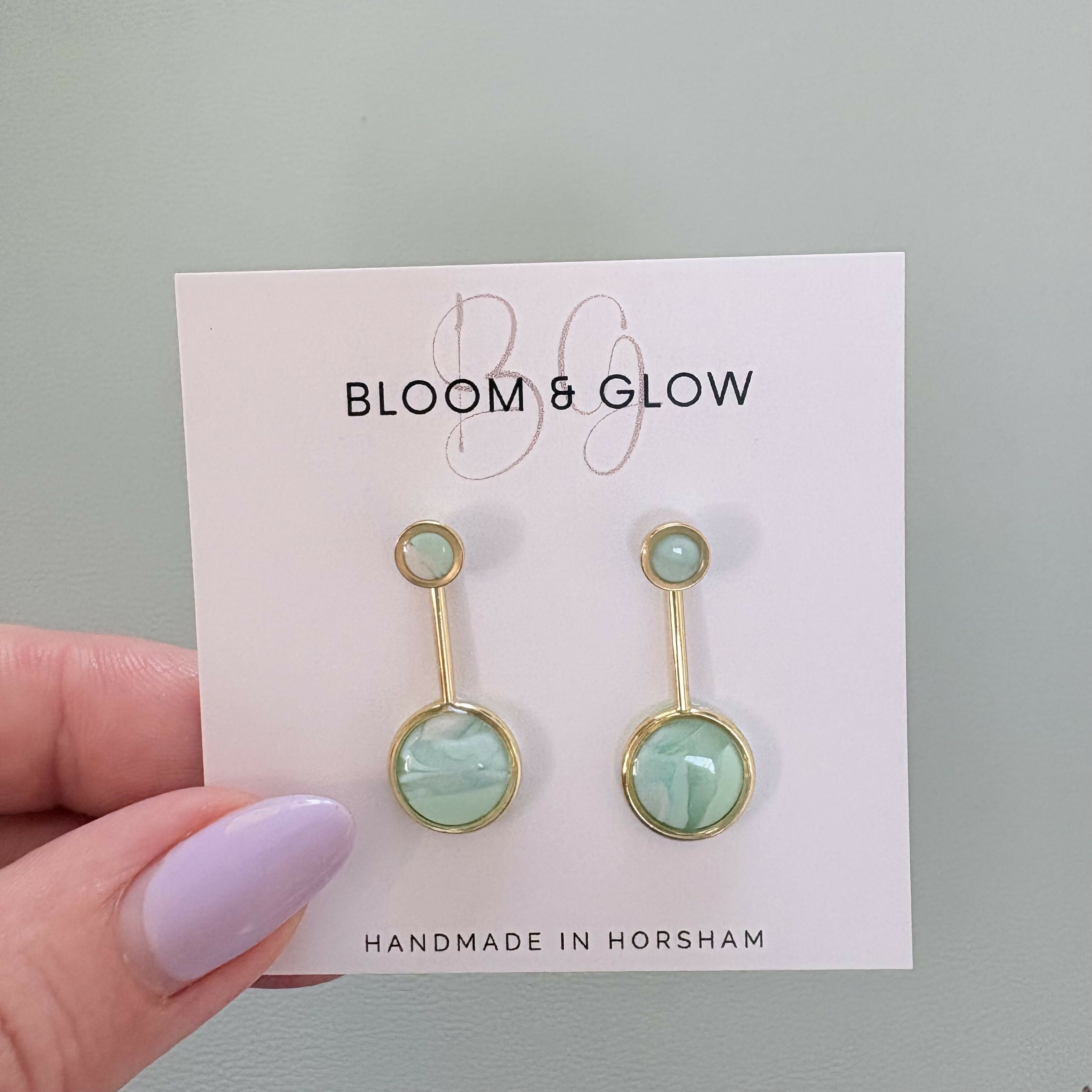 Double Circle 2 in 1 Drop Earrings
