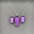 Magenta Dichroic Glass Necklace and Earrings Set - Sterling Silver, Handmade by Jade Tapson Glass.