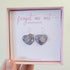 Forget Me Not Paw Print Heart Earrings Sterling Silver