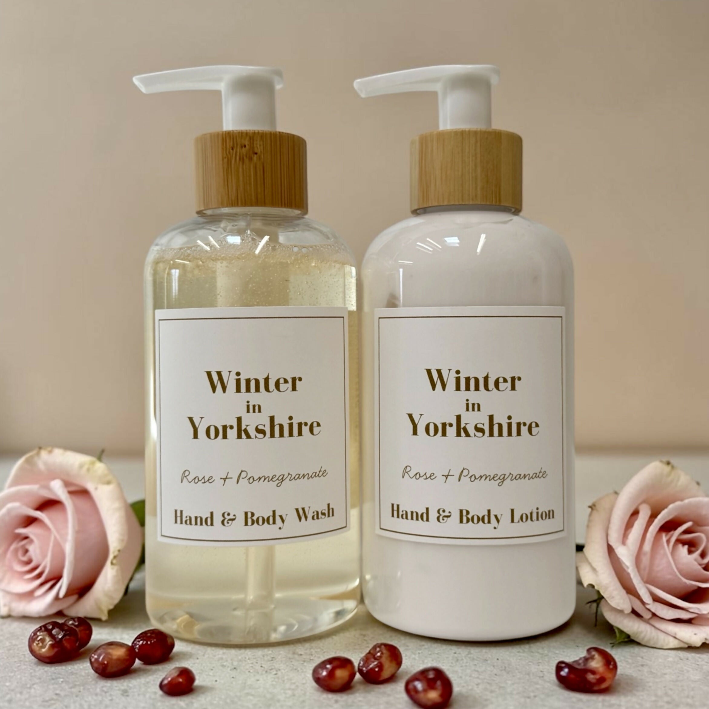 Winter in Yorkshire - Rose and Pomegranate Hand and Body Care Set 2 x 250ml