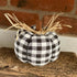 Handmade Pumpkin Decoration In Black And White Gingham Check, Halloween Or Autumn Ornament