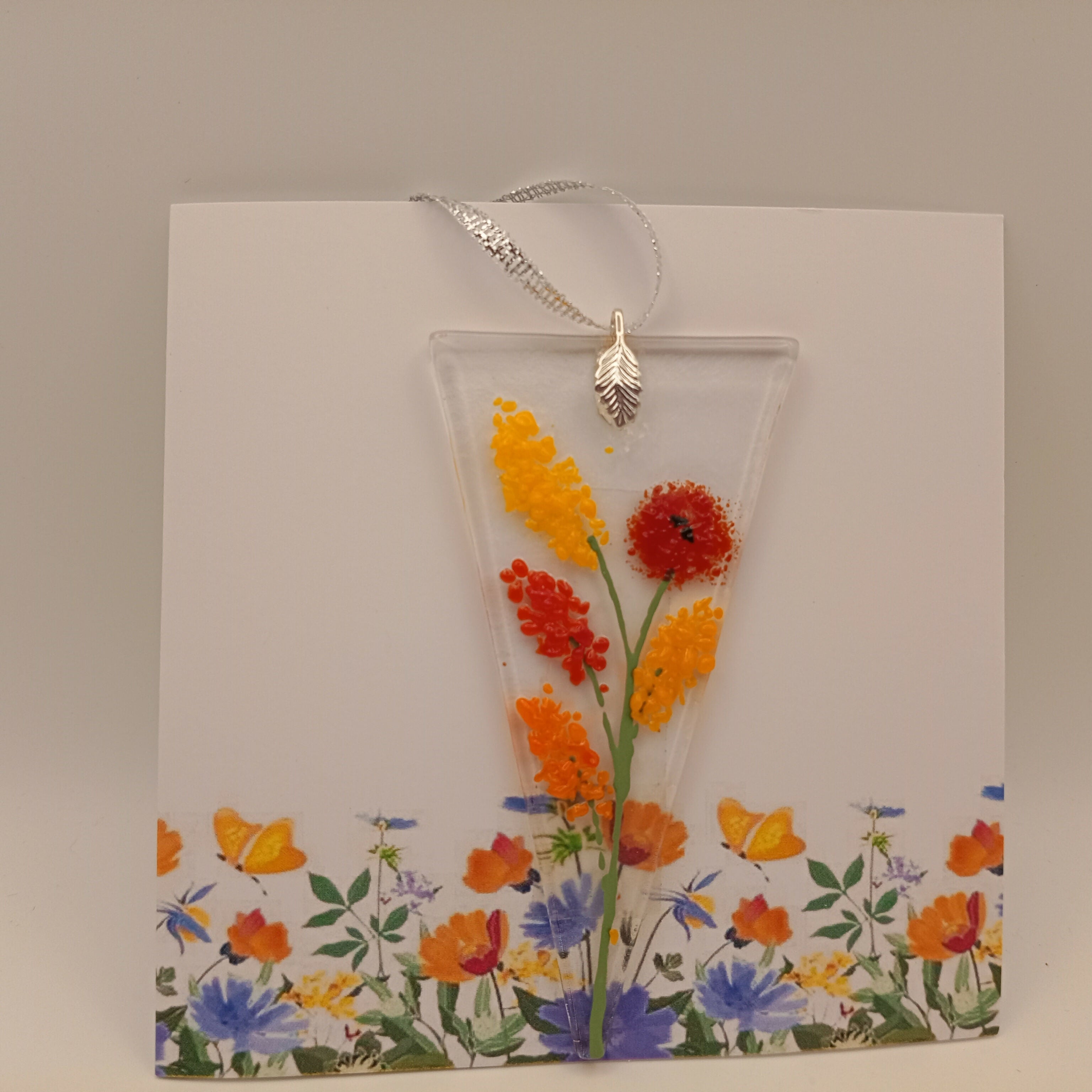 Fused Glass Flower Card