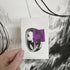 Tiny Drypoint Print Purple Flower