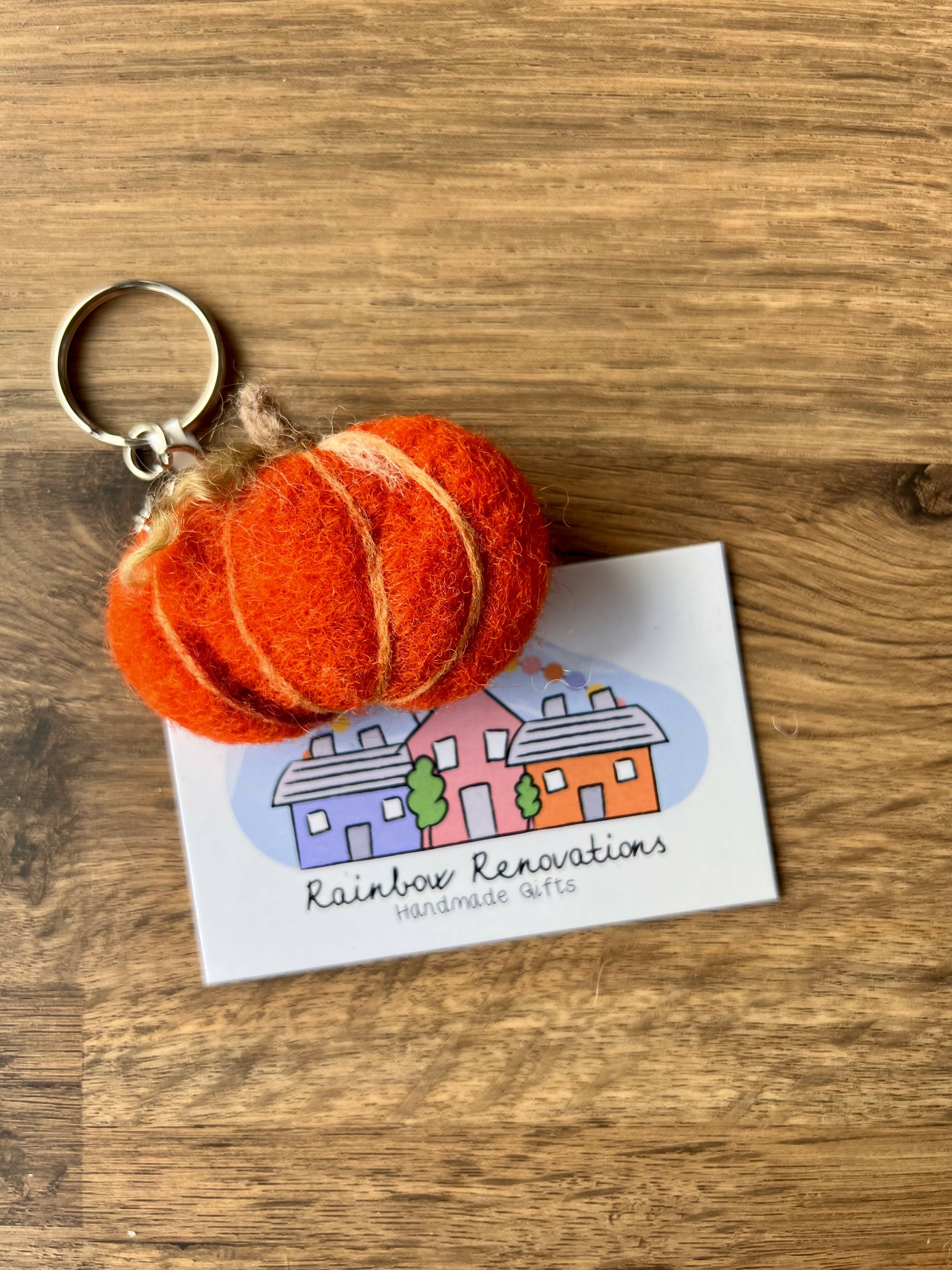 Felted Pumpkin Keyring