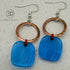 Blue Doodle Acrylic & Hand-Hammered Copper Earrings