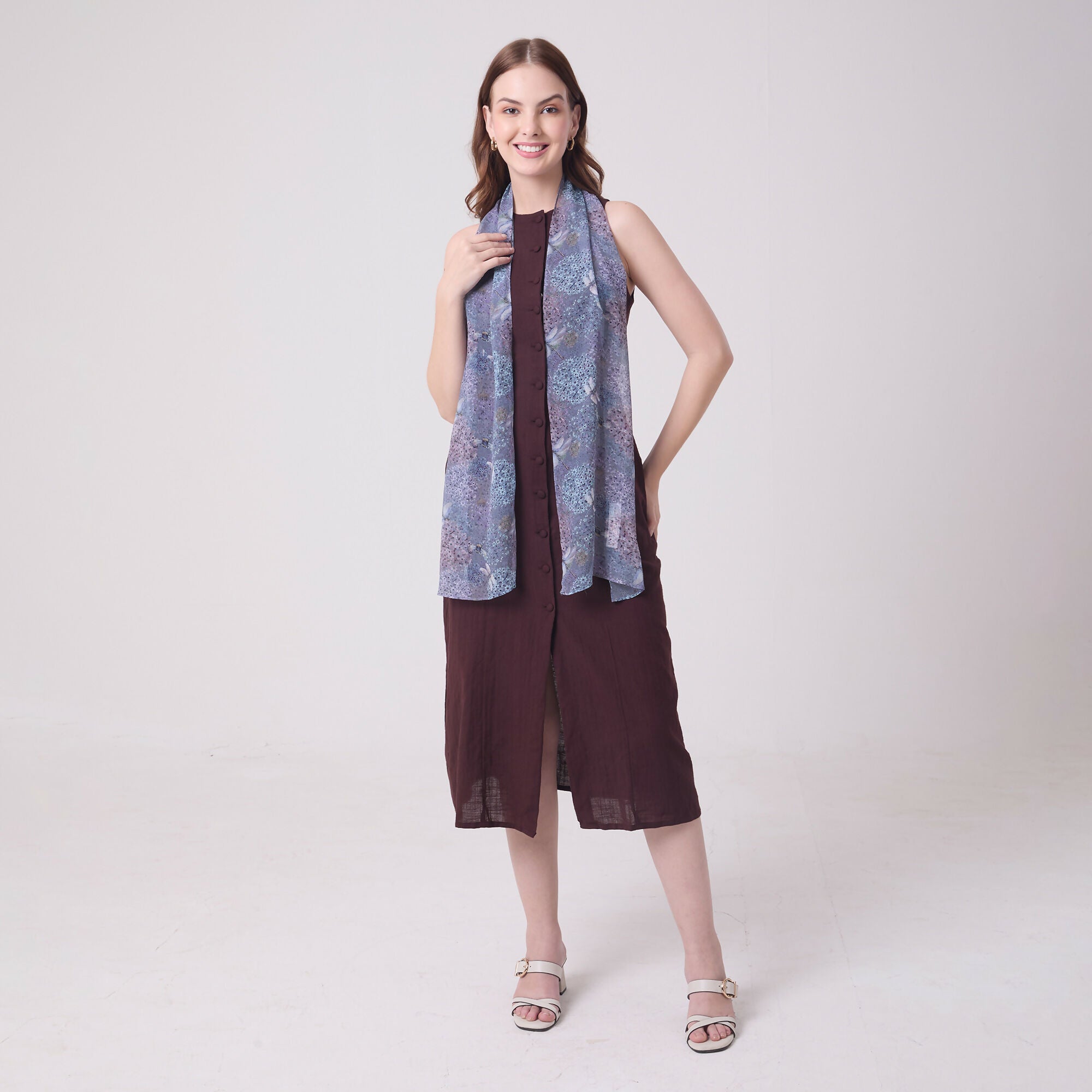 Long Chiffon Silk Scarf - Various Designs