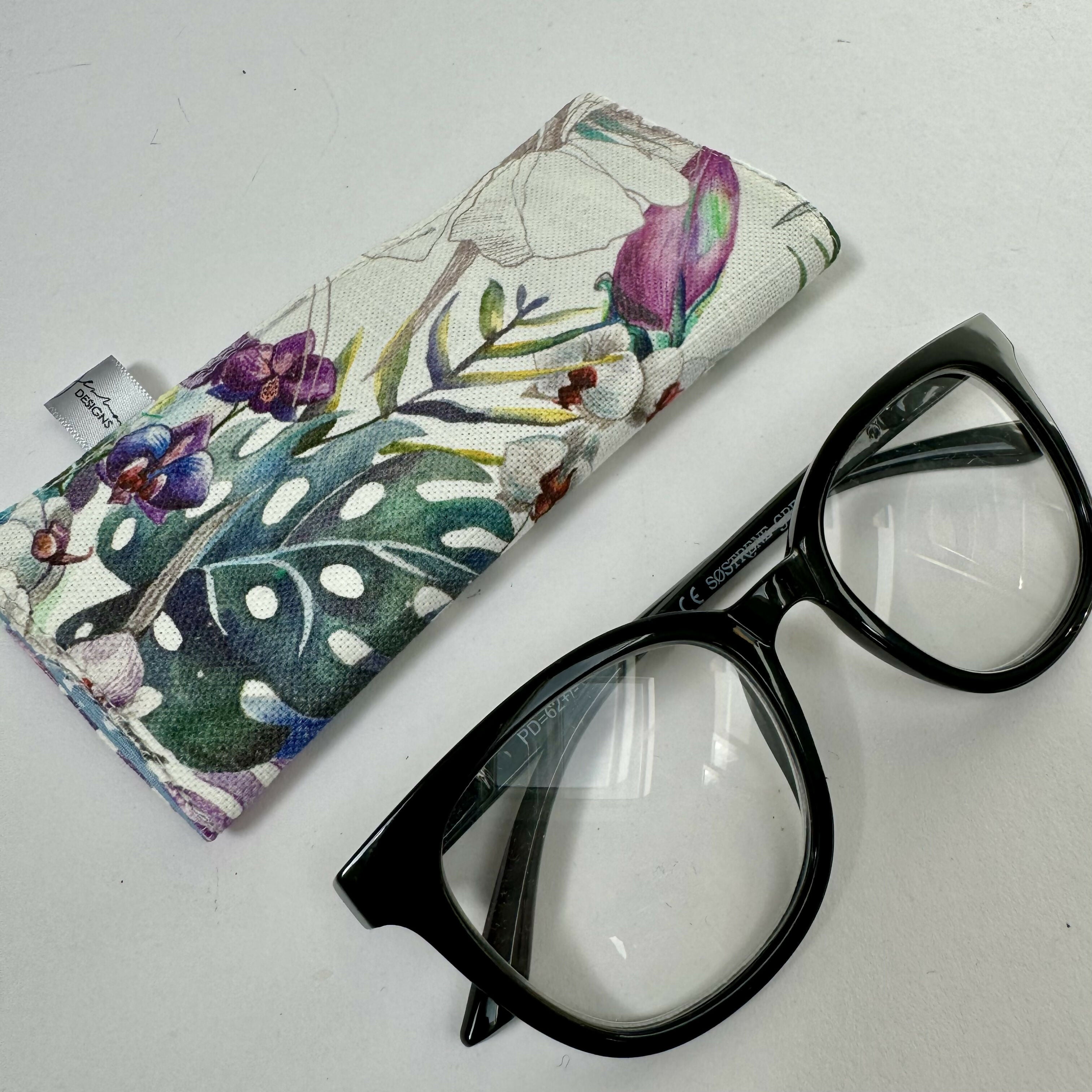 Slip In Glasses Case - Tropical Leaves