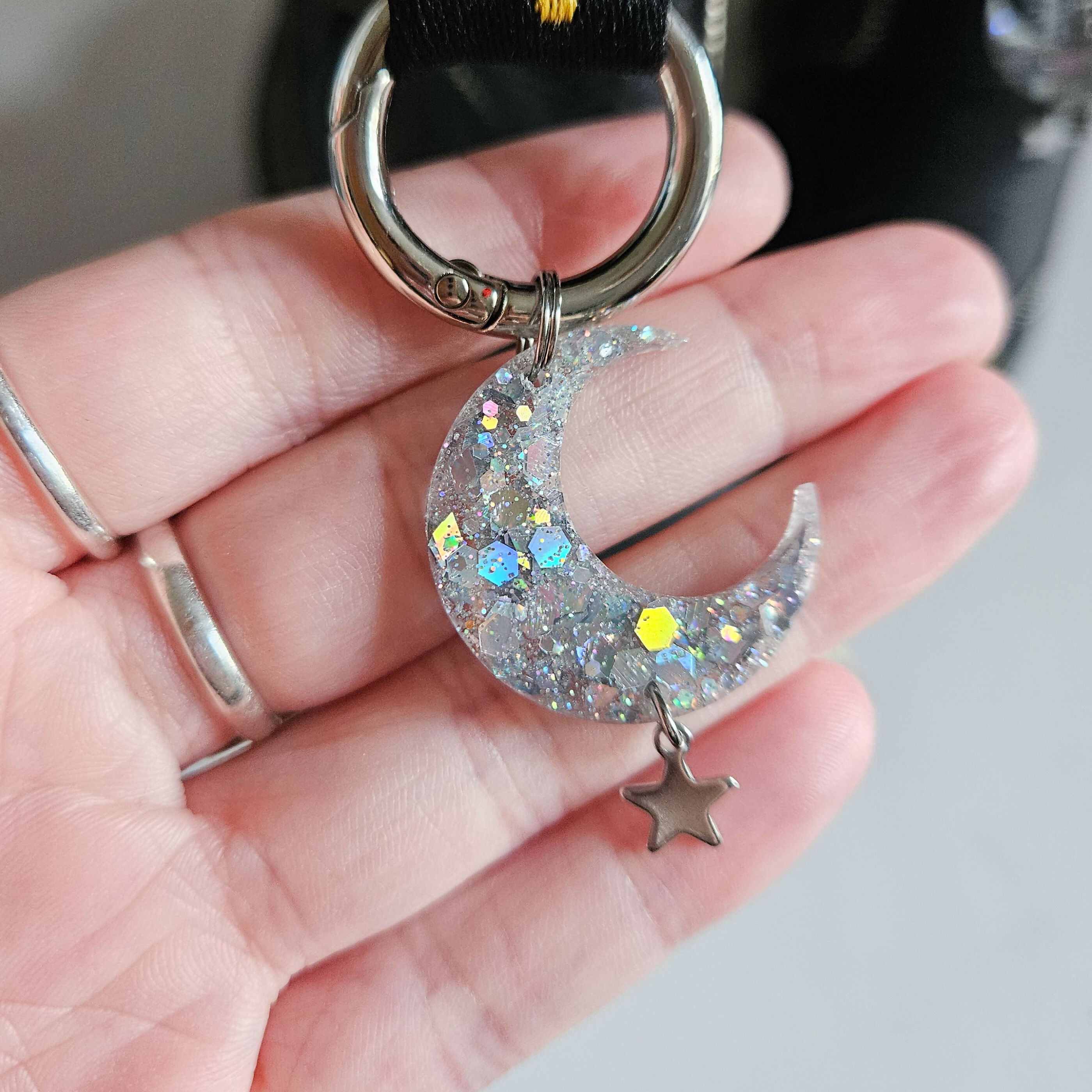 Handmade Moon And Stars Resin Boot Charms