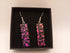 Pink and Purple Leafs on Black Earrings