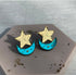 Celestial, Engraved, Moon And Star Stud