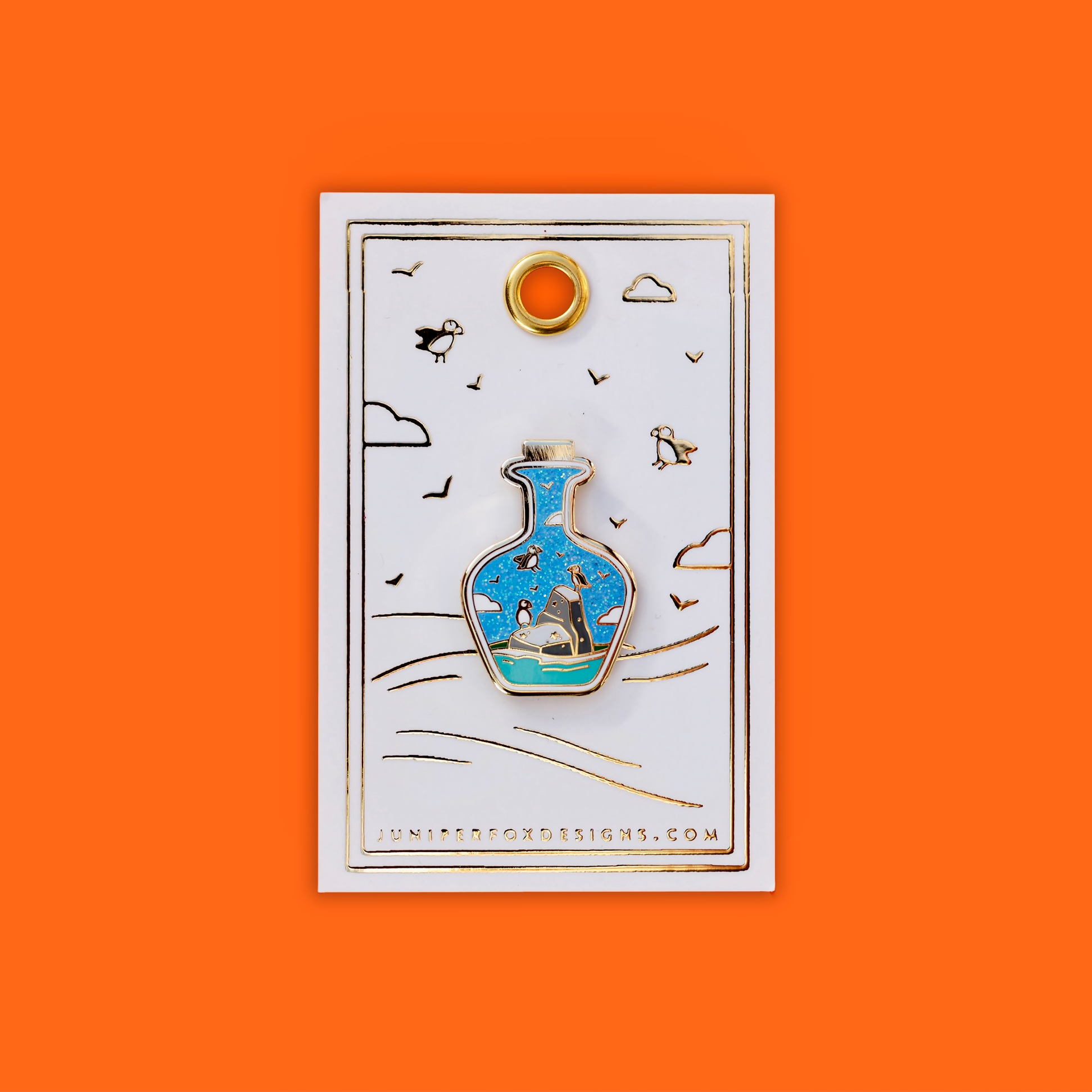 Pin Backing Card Puffin