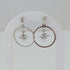 Chunky 3D Silver Star Circle Earrings on Silver Plated Stud