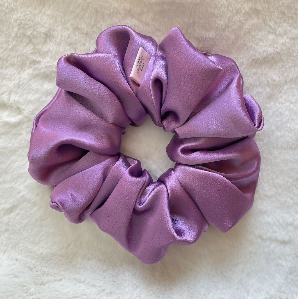 Violet Silk Handmade Scrunchies