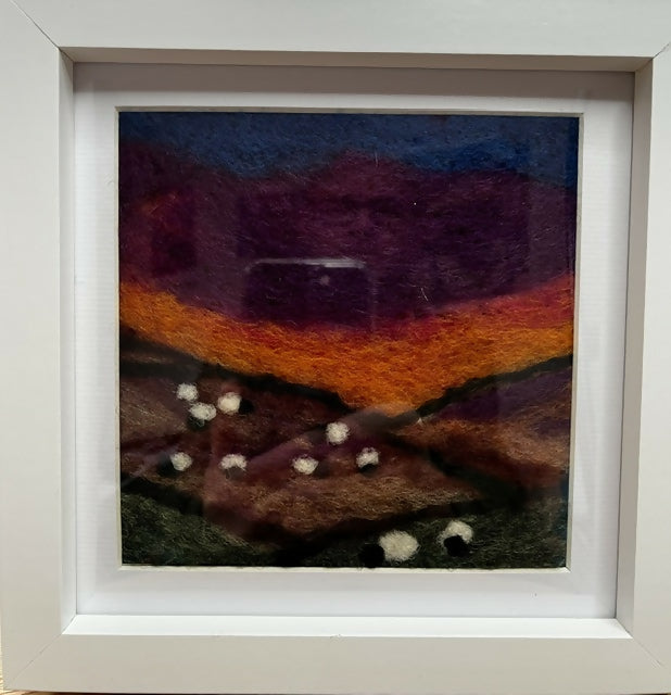 Miniature Dales Landscapes made from Yorkshire Wool with Sheep
