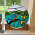 Glass Kingfisher Panel on oak wood display