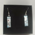 Silvery Blue Dichroic Glass Earrings