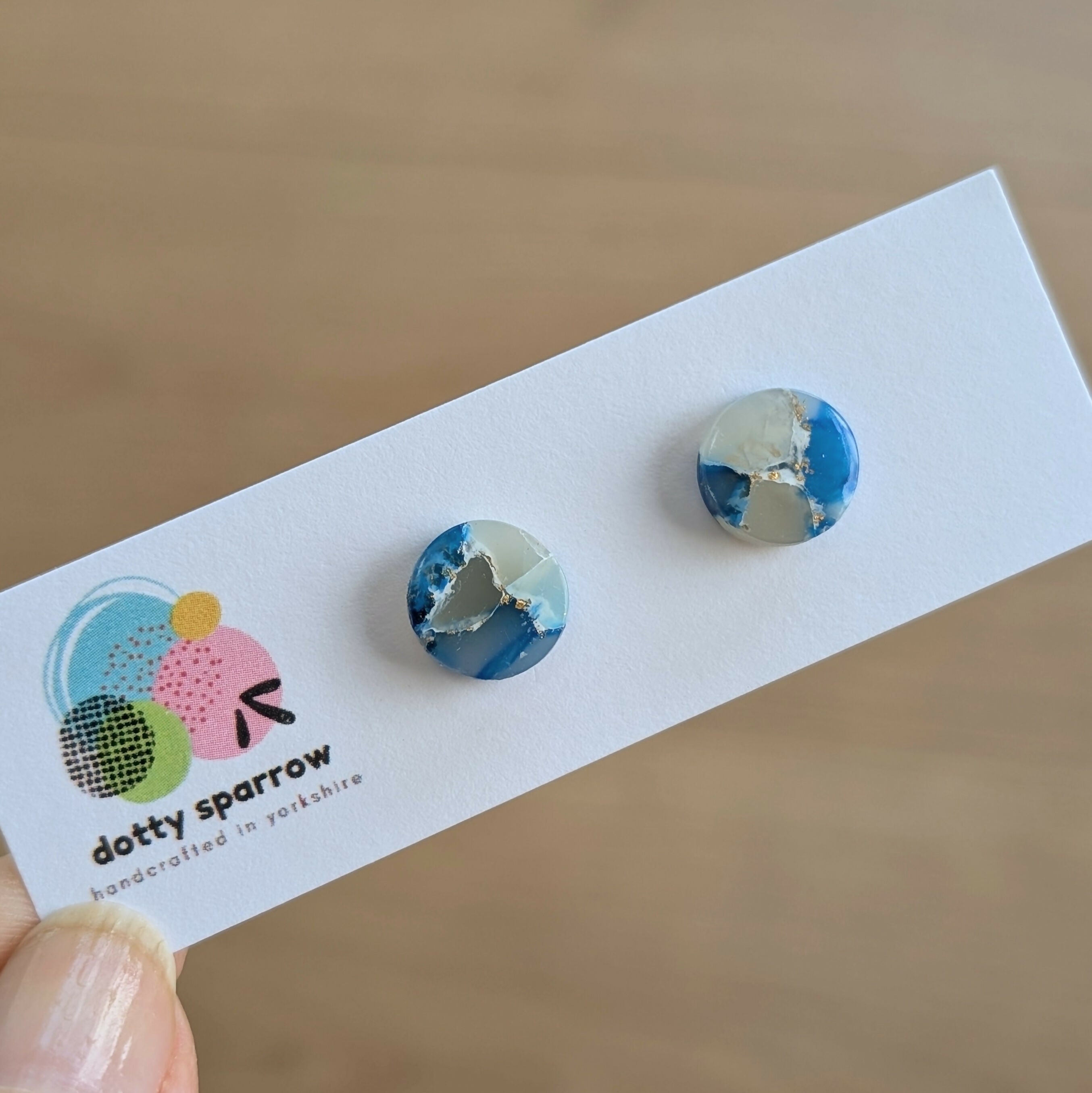 Faux Stone Handmade Polymer Clay Stud Earrings