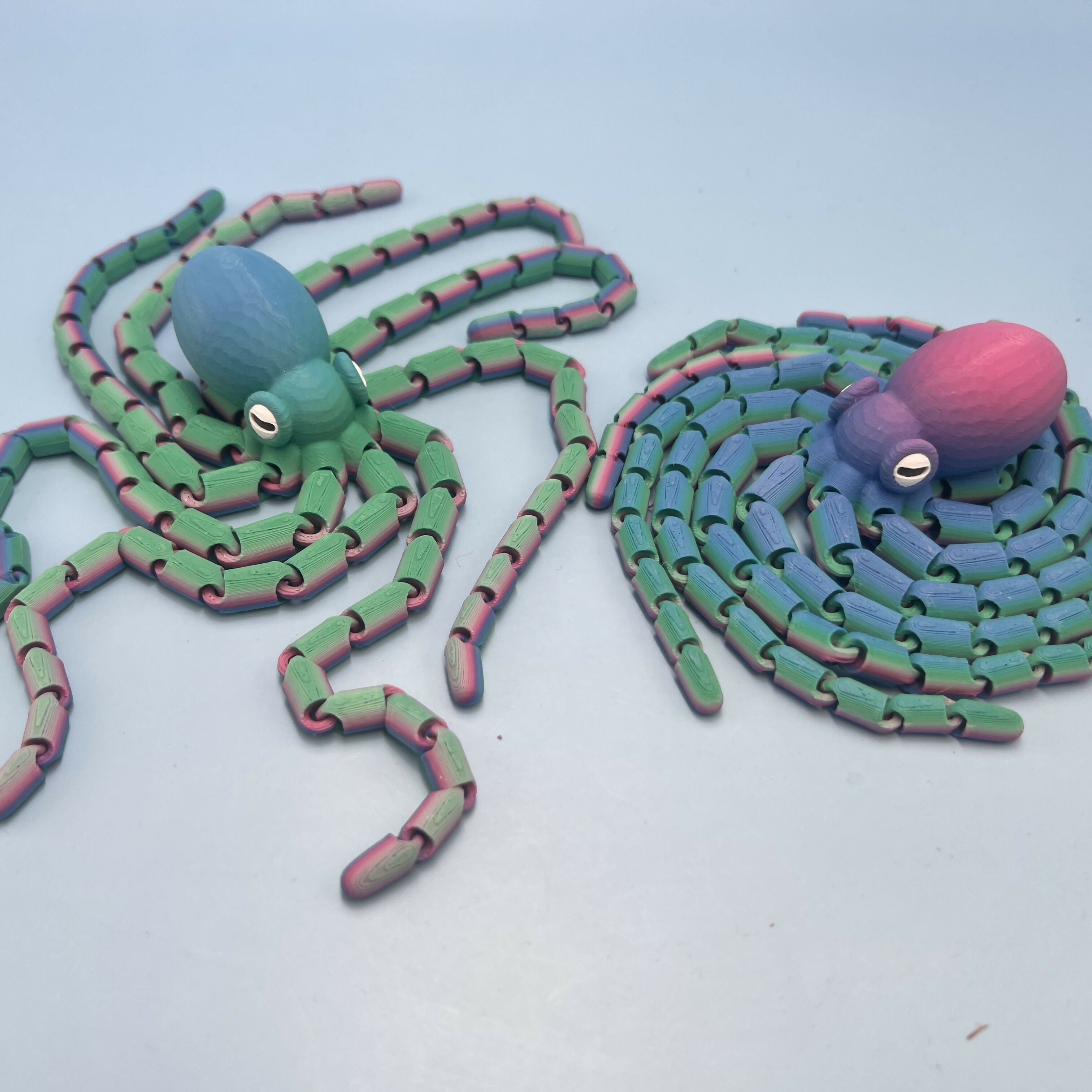 3D Printed LARGE: Articulated Sensory Fidget Animals friends Octopus Purple/Blue/Teal Spectrem 18cm