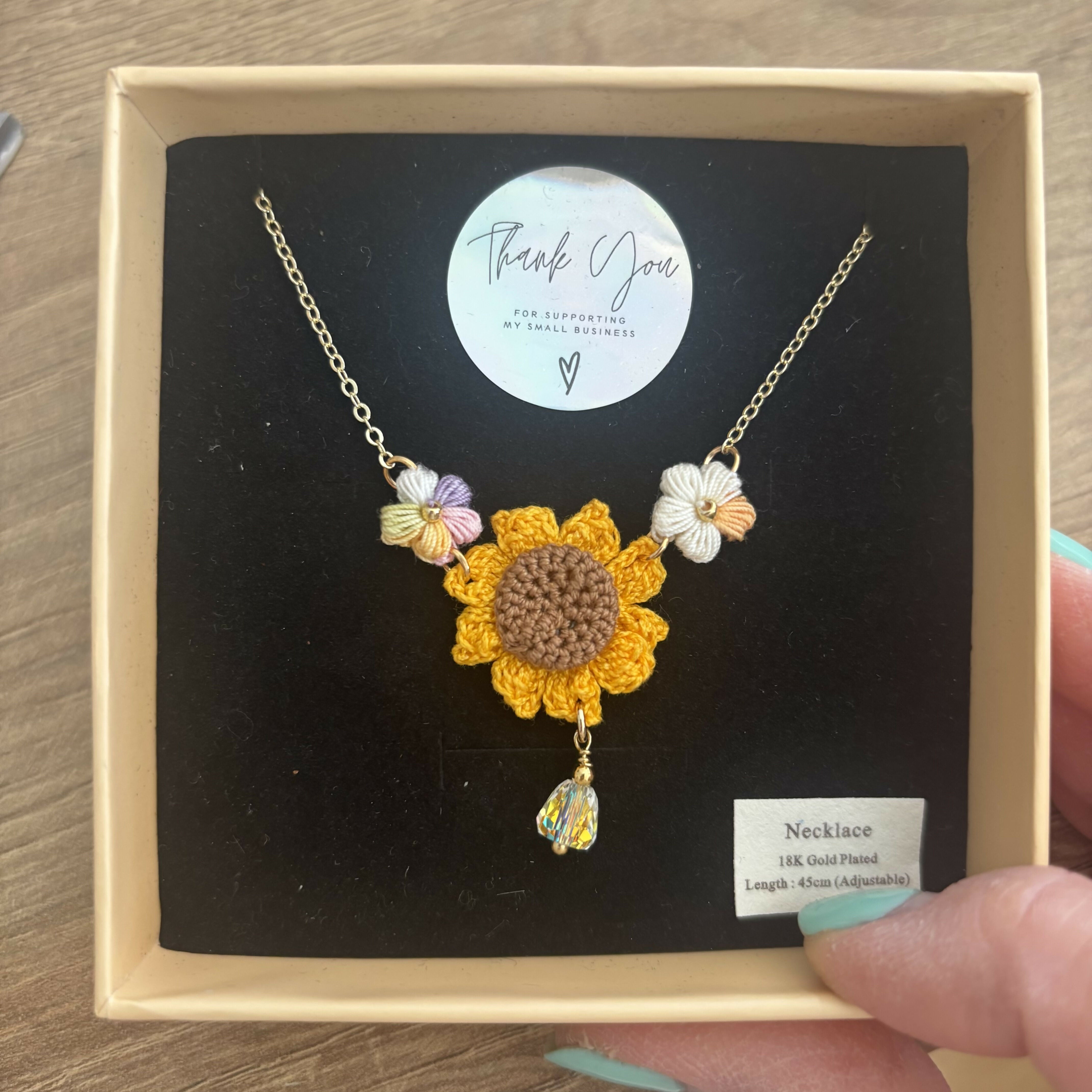 Micro Crochet Flower Necklace