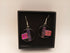 Purple and Pink Dichroic Circle Earrings on Black