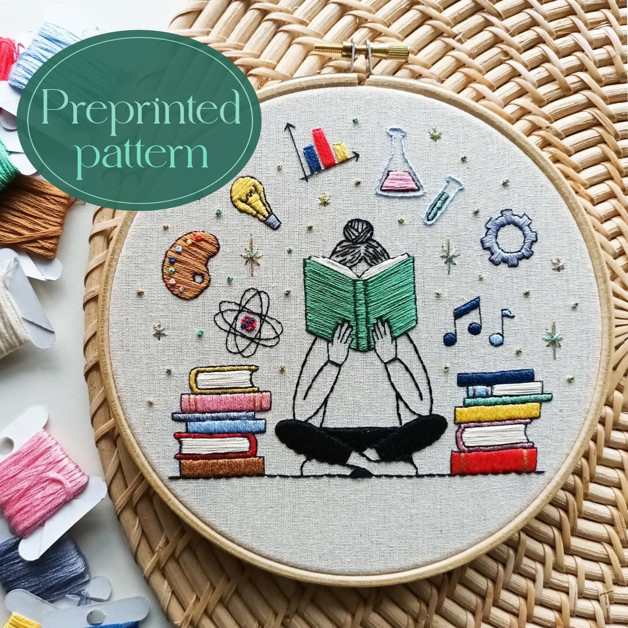 Preprinted Embroidery Pattern For Beginners - Stay Curious