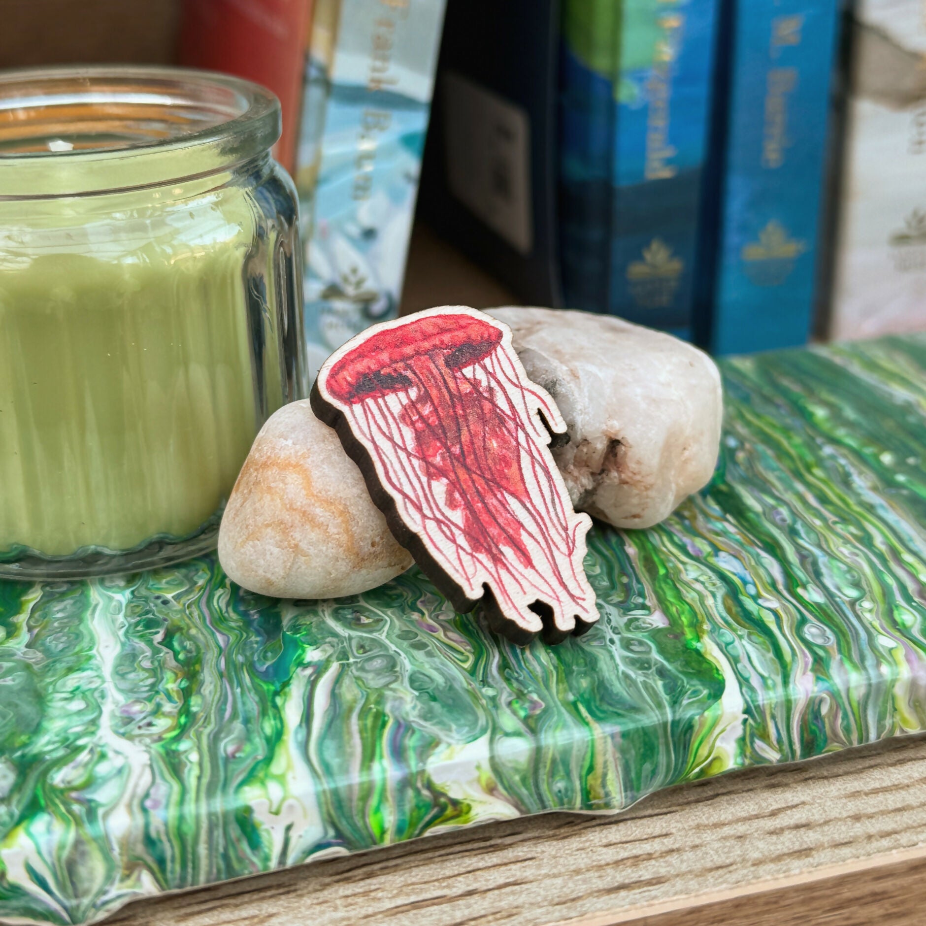 Jellyfish - Lions Mane - Wooden Pin