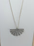 Gold Half Sun Fan Necklace on Fine Gold Plated Chain