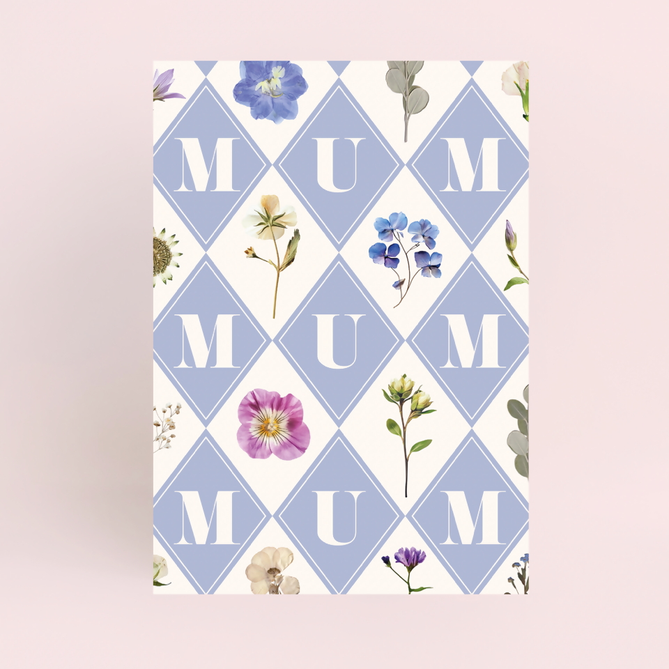 Mother's Day Pressed Flower Print Card
