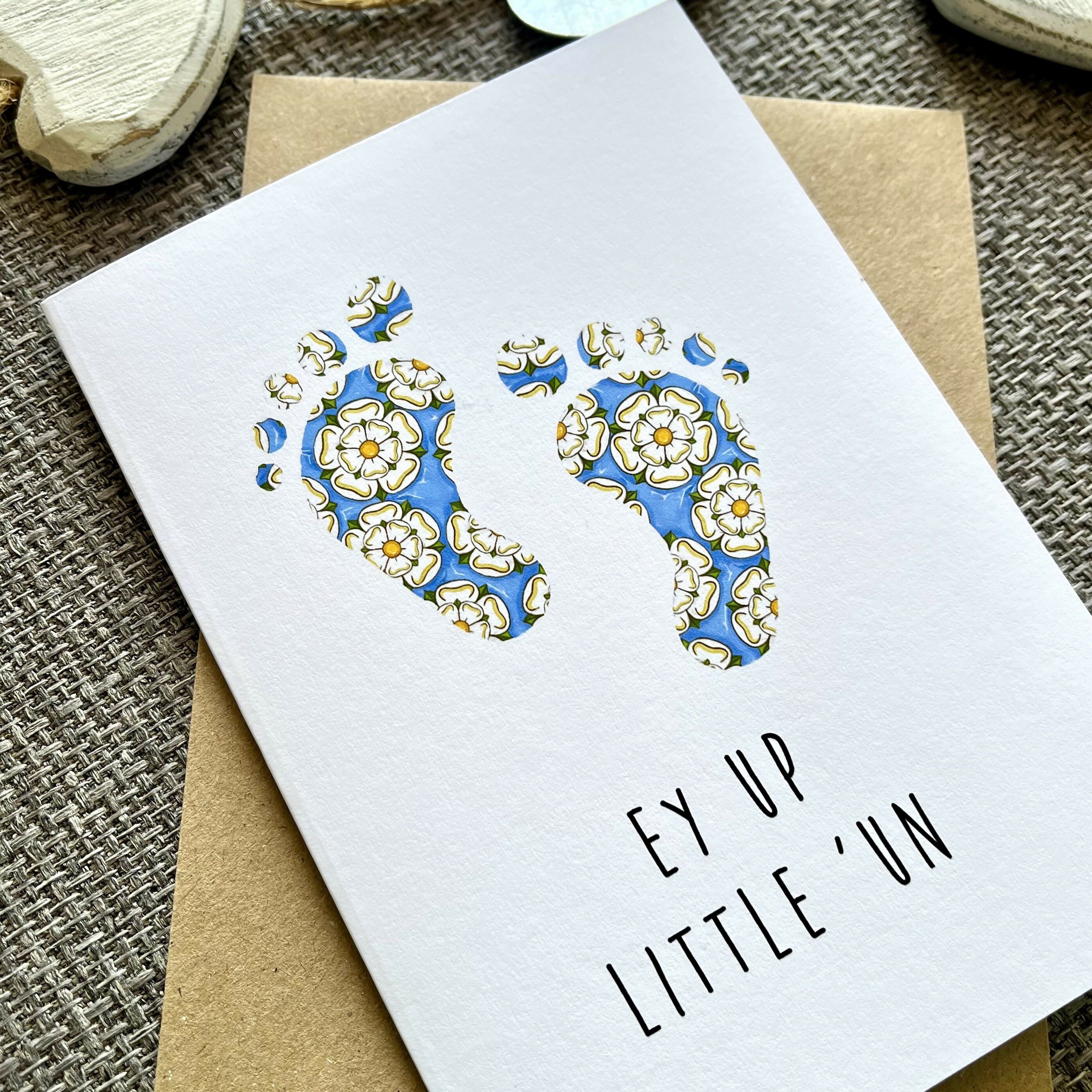 New Baby Yorkshire Footprints Card