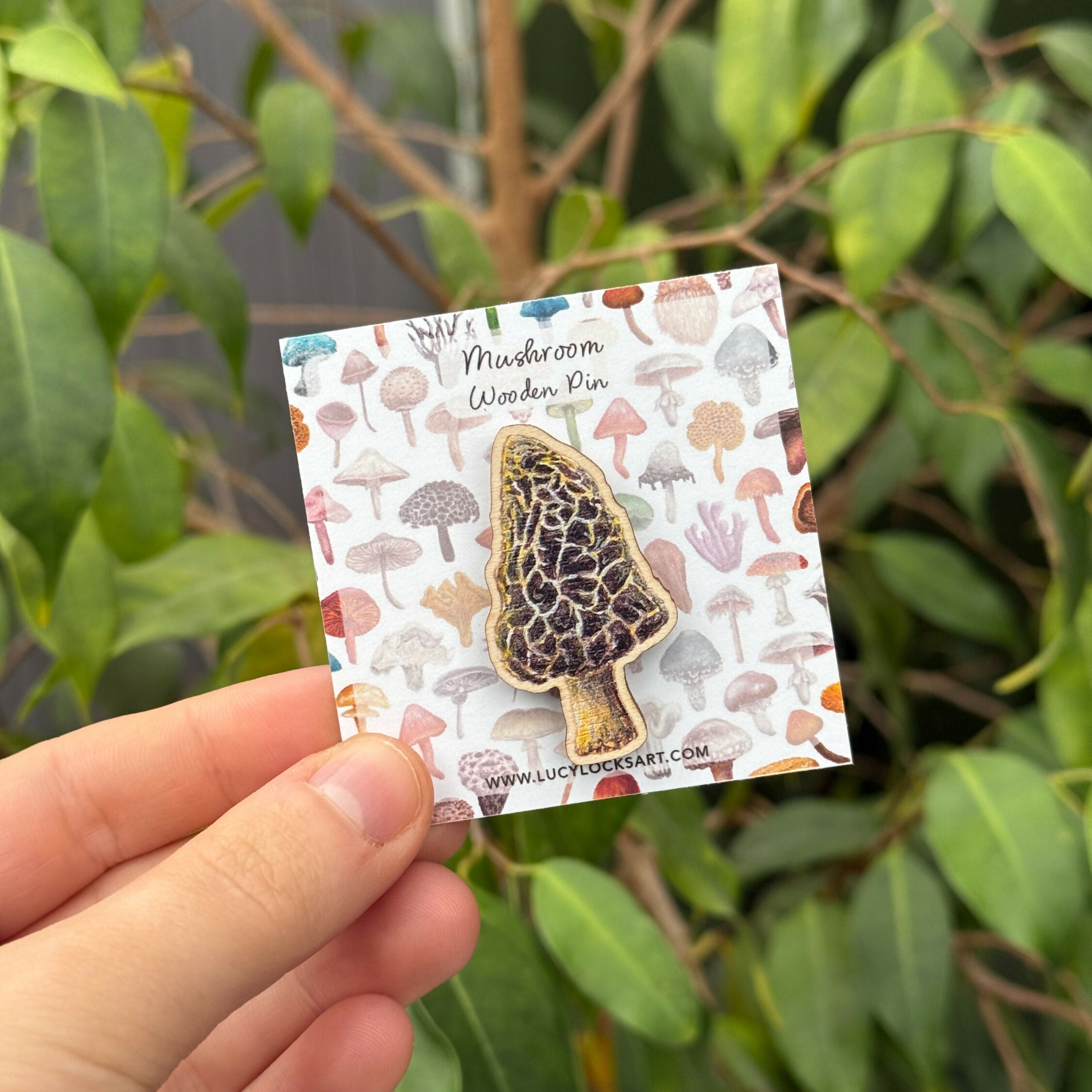Mushroom - Morel - Wooden Pin