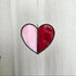 Red & Streaky Pink Heart Stained Glass Suncatcher