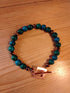 Pure Copper Toggle Catch Bracelet with Copper Hematite, Chrysocolla and Faceted Bronze Hematite.