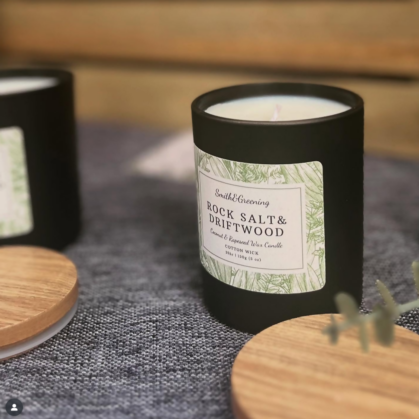 Hand Poured Rock Salt & Driftwood Coconut Wax Candle