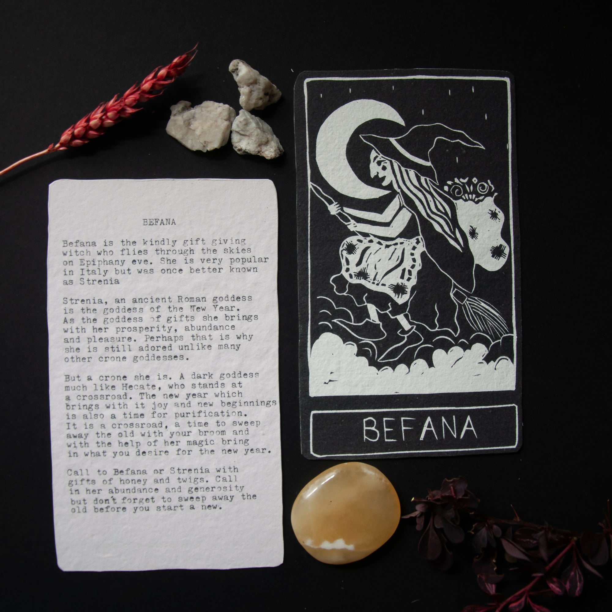 BEFANA WITCH GODDESS ALTAR CARD