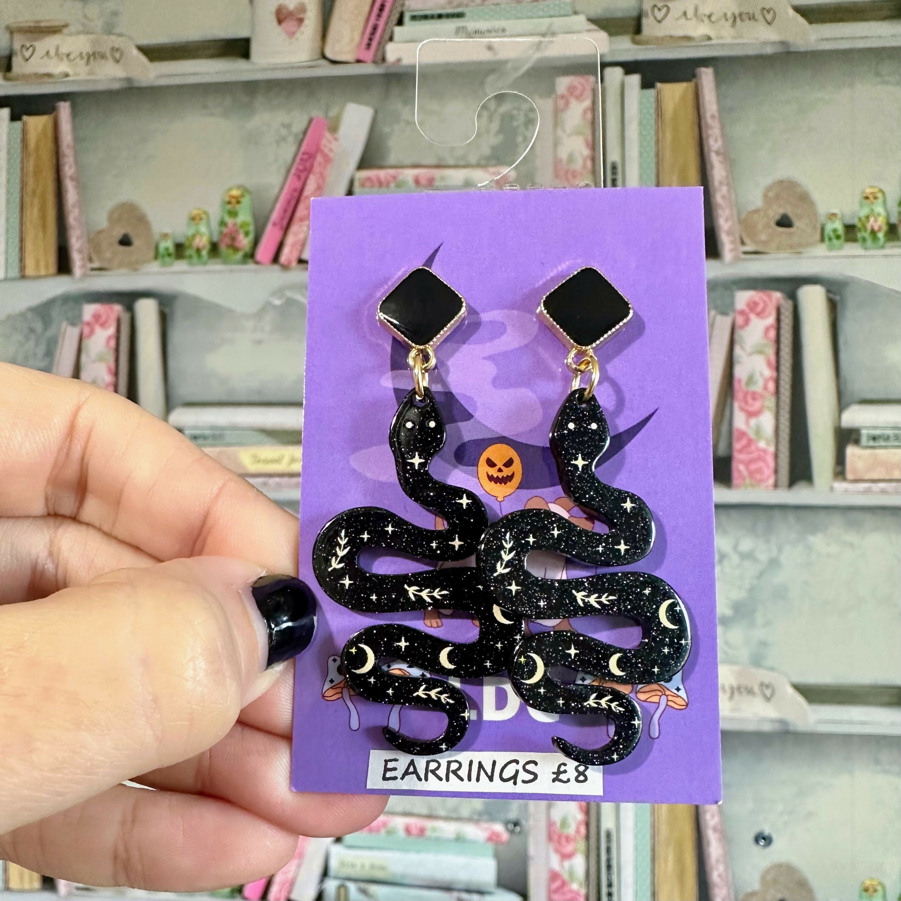 Large Snake Charm Earrings