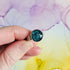 Handmade Teal And Silver Leaf Resin And Stainless Steel Adjustable Ring