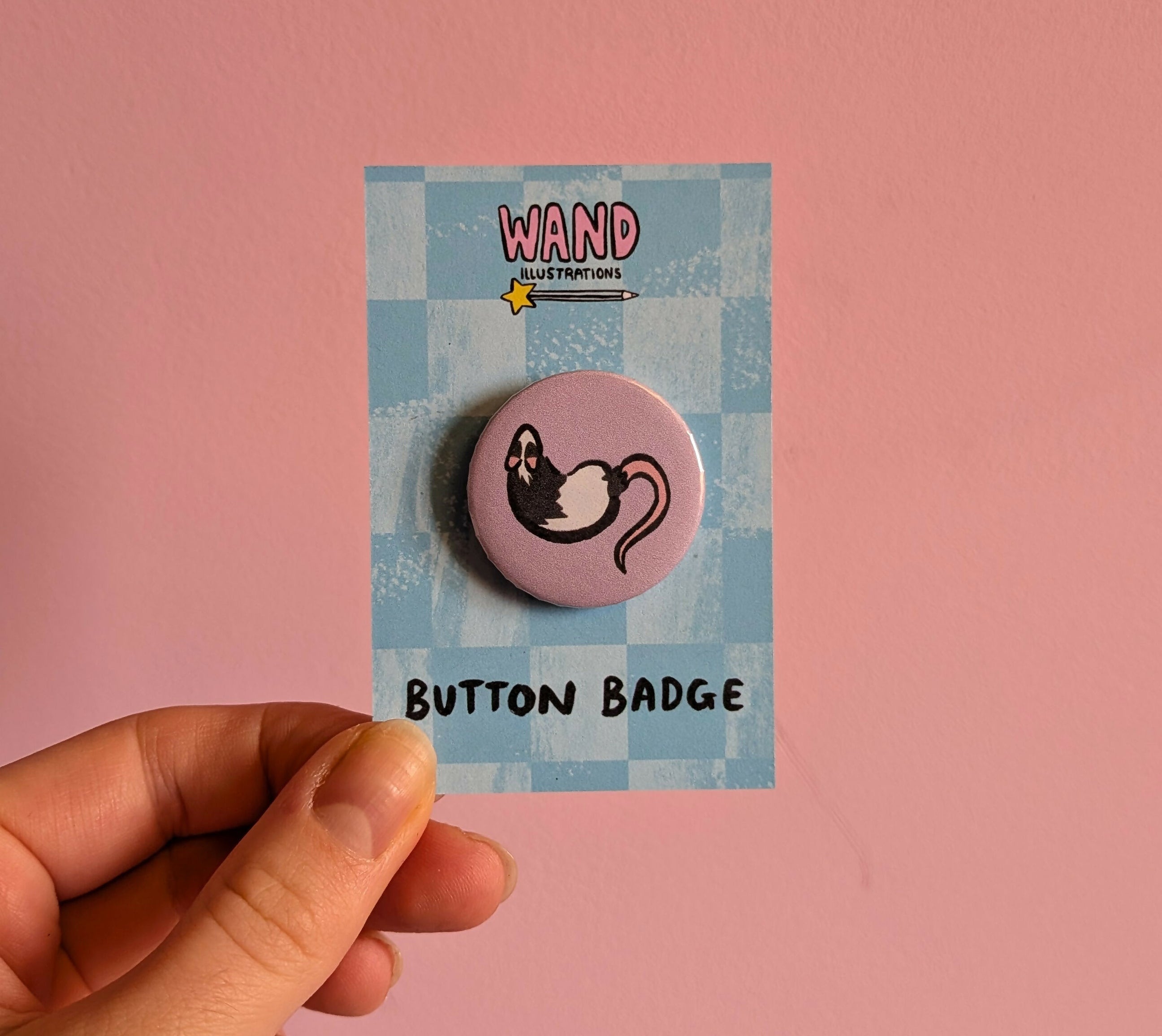 Purple Rat Button Badge