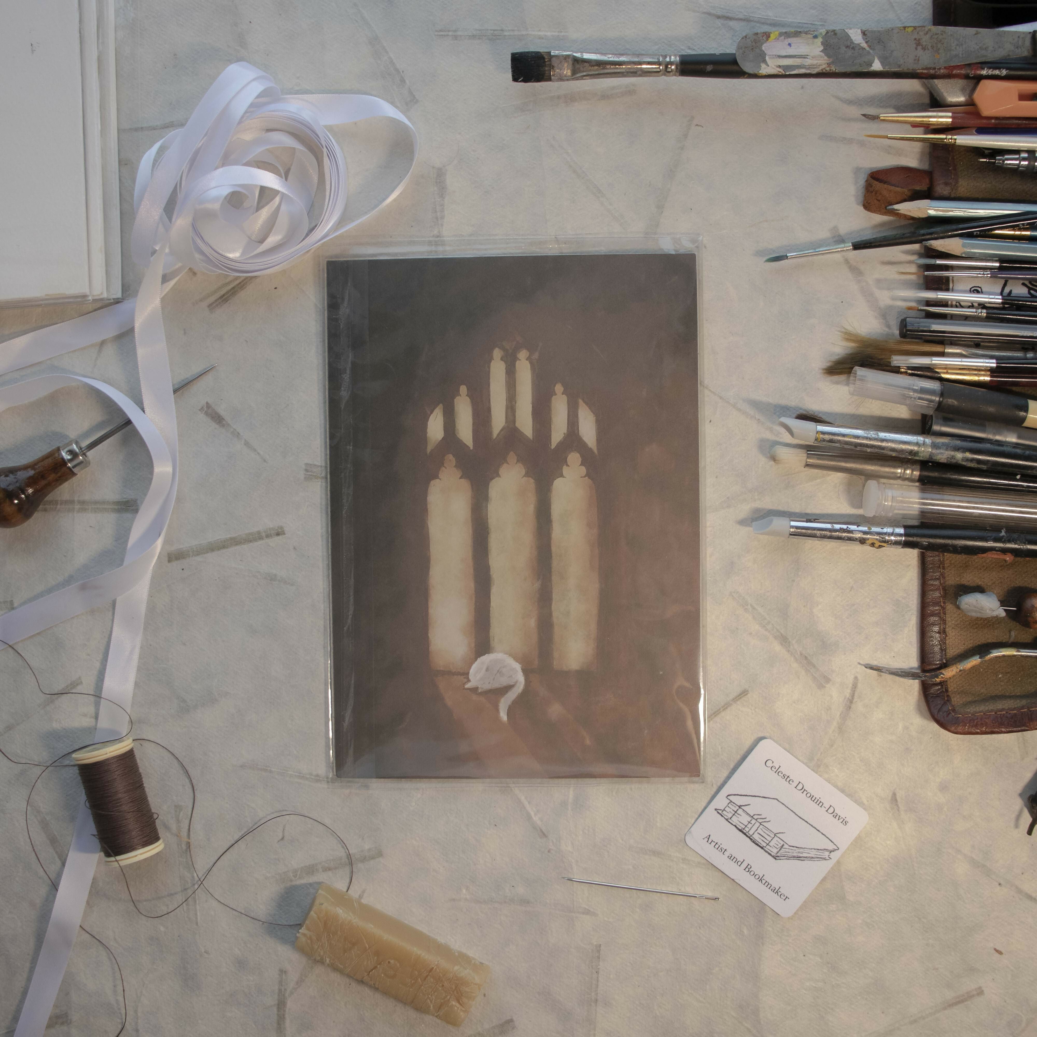 Artist Print Cat in a Cathedral Window
