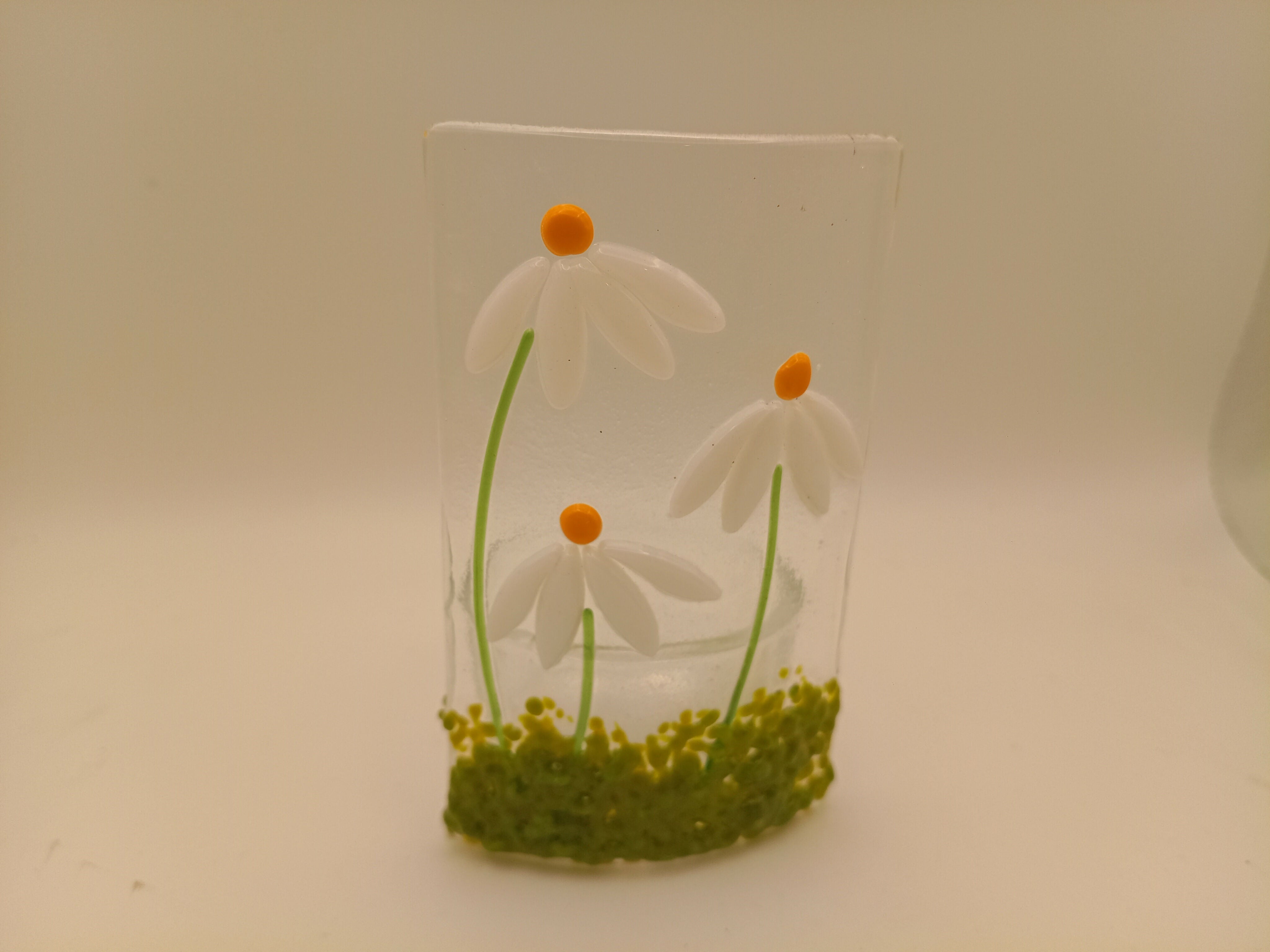 Fused Glass Daisy Tealight