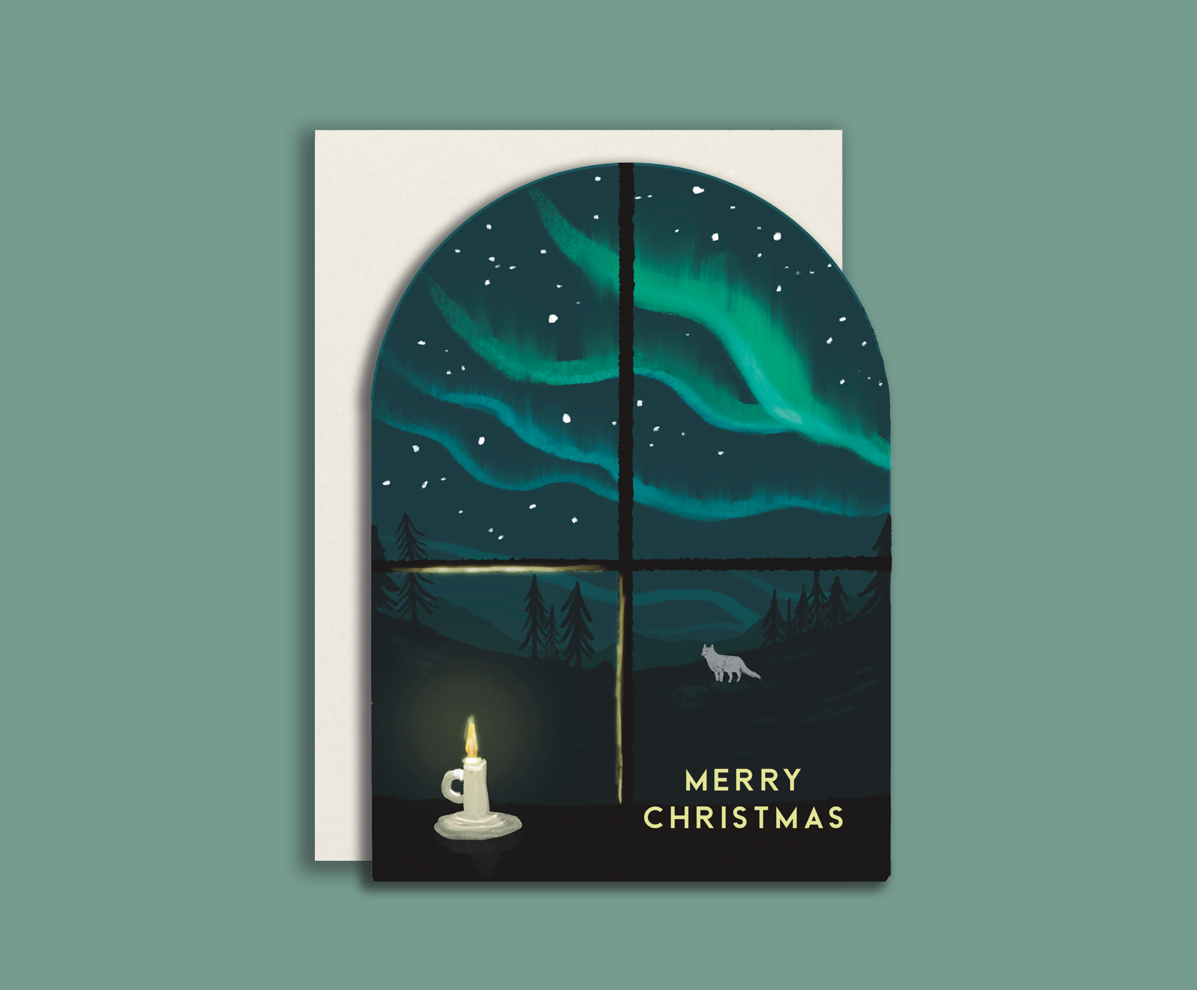 Illustrated Arched Christmas Card 4-Pack