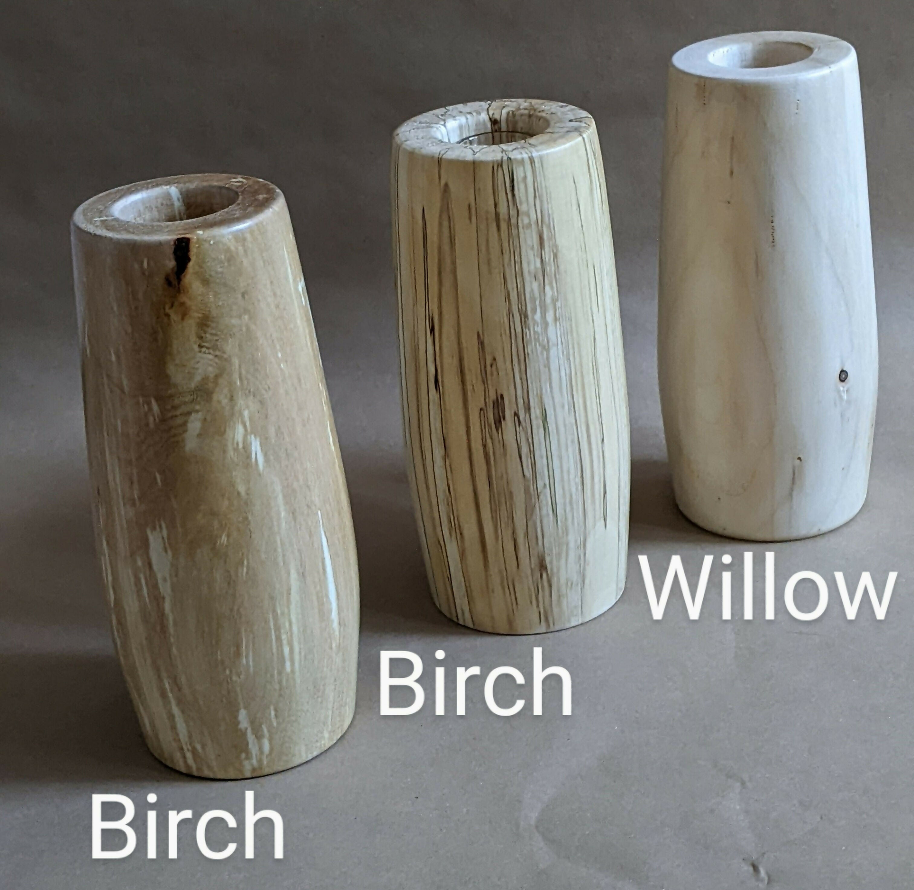 Handcrafted Reclaimed Wood Vase with Glass Insert