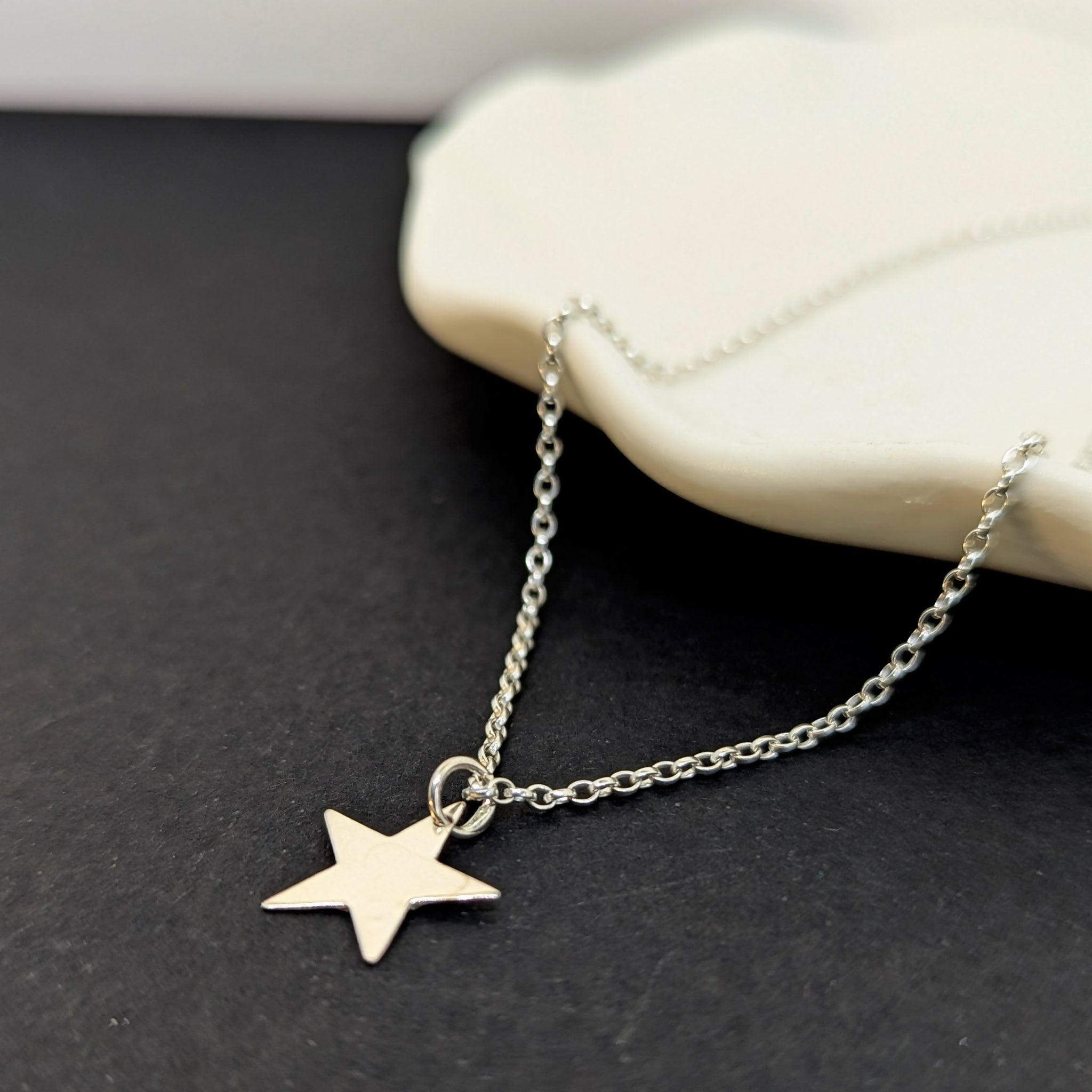 ‘Fallen Star’ Sterling Silver Small Polished Star Pendant