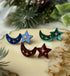 GOLD ENGRAVED MOON AND STAR STUDS