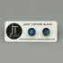 Blue & Green Flower Dichroic Fused Glass Sterling Silver Stud Earrings - Handmade by Jade Tapson Glass.