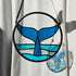 Blue Whale Tail Stained Glass Suncatcher