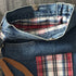 Unique Bag Handbag Made From Upcycled Jeans And Fabric With Detachable Handle