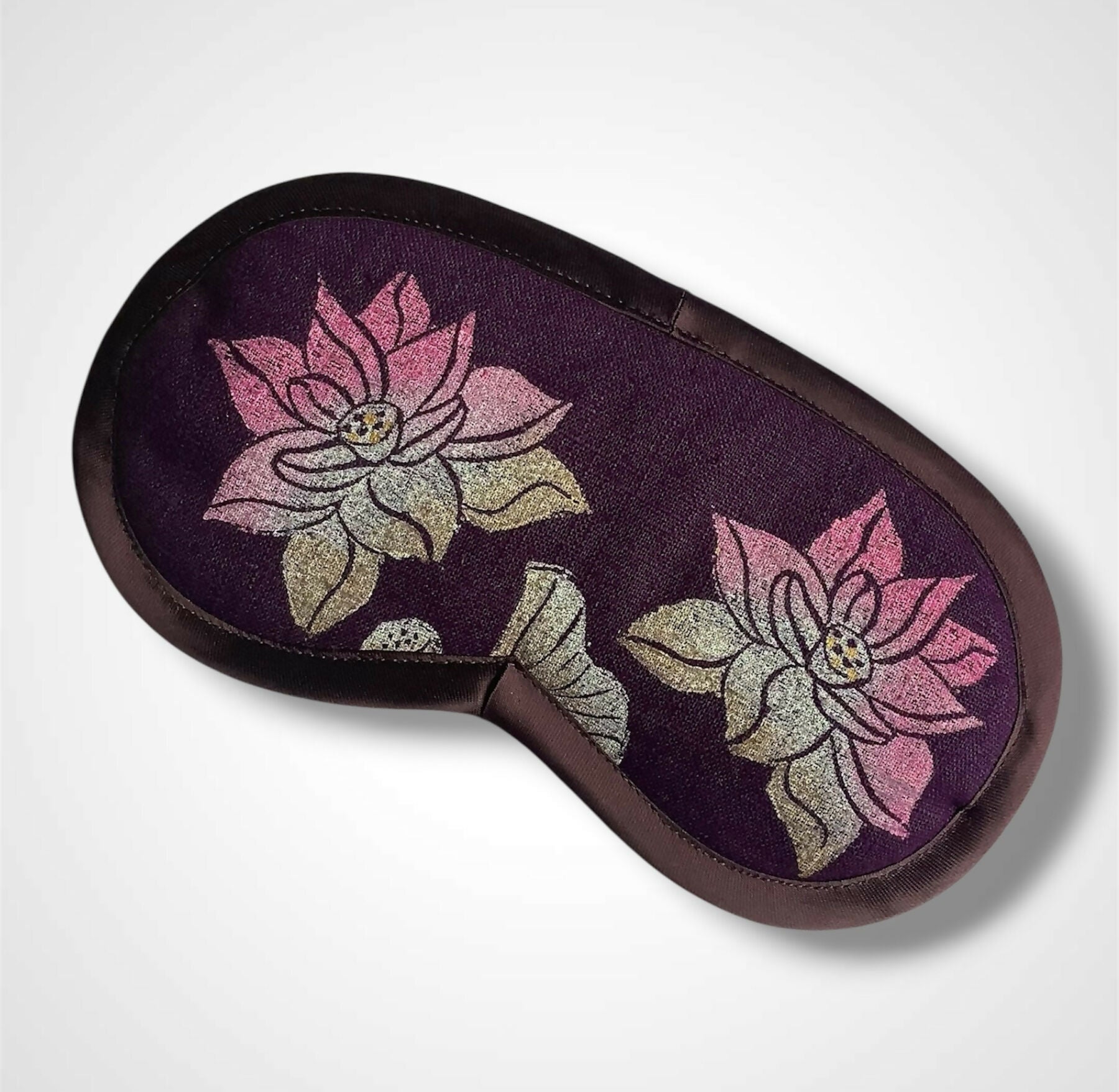 Purple Lotus Flowers Linen Lavender Infused Eye Mask